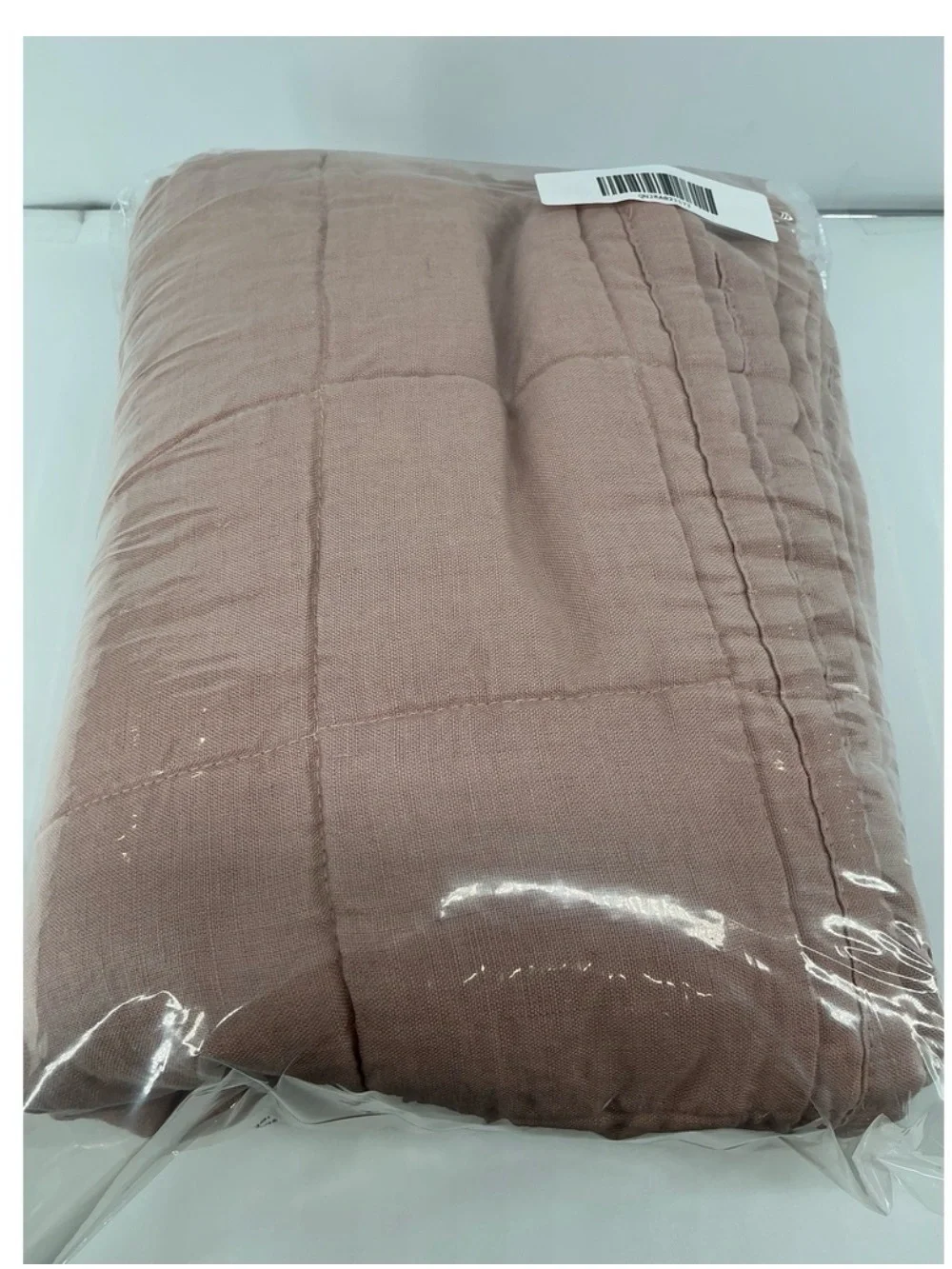King Pillow Sham set. European Linen Box Quilted.